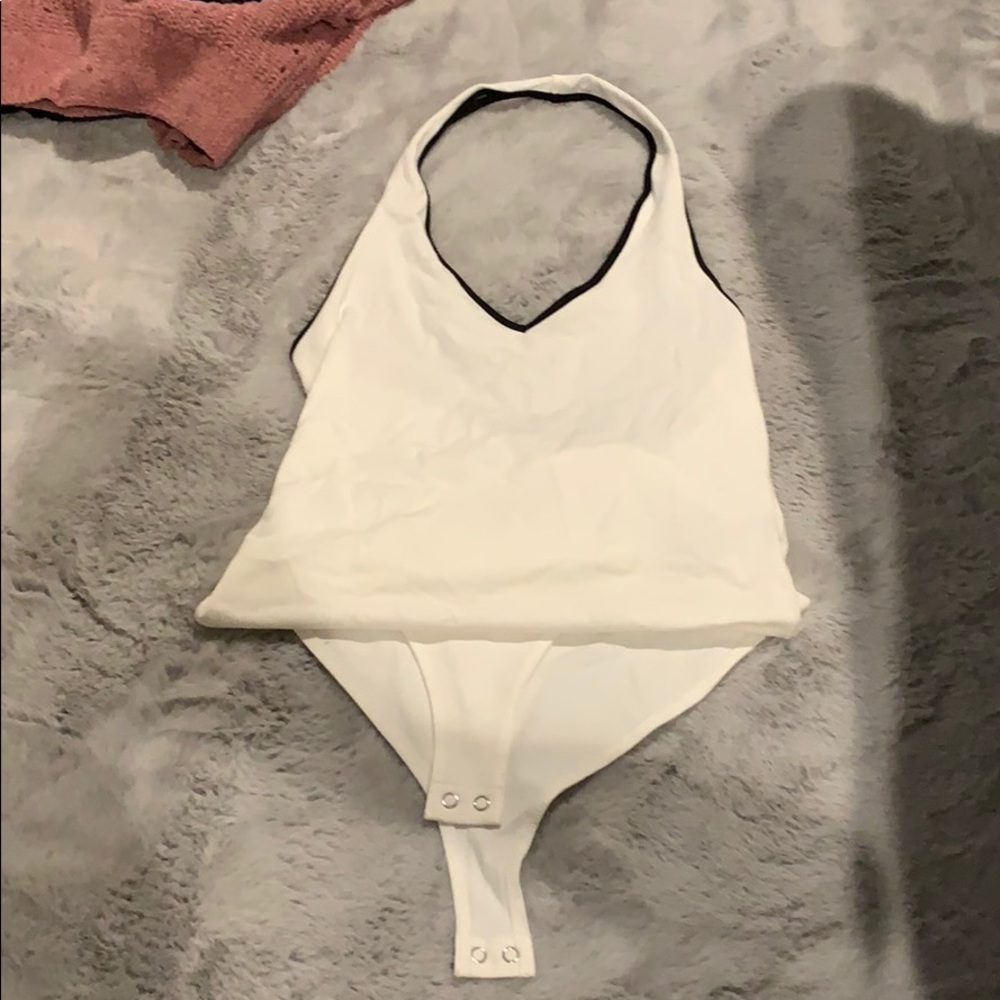White Halter Bodysuit